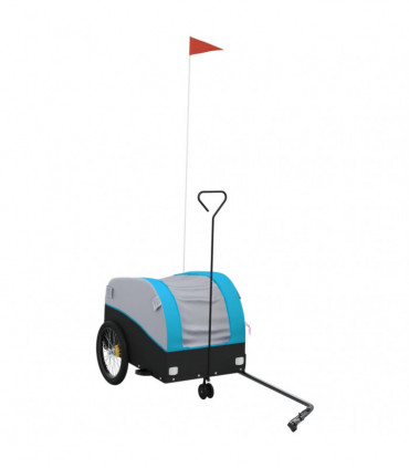 vidaXL Bike Trailer Black and Blue 30 kg Iron