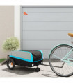 vidaXL Bike Trailer Black and Blue 30 kg Iron