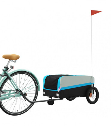 vidaXL Bike Trailer Black and Blue 30 kg Iron
