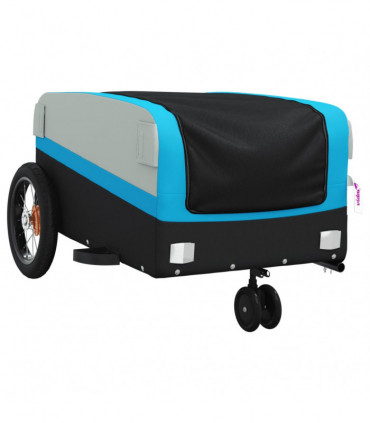 vidaXL Bike Trailer Black and Blue 30 kg Iron