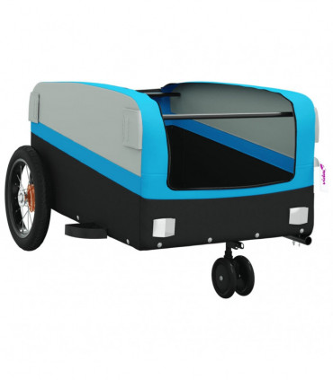 vidaXL Bike Trailer Black and Blue 30 kg Iron