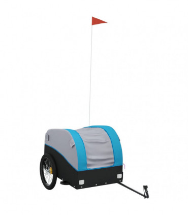 vidaXL Bike Trailer Black and Blue 45 kg Iron