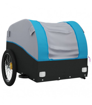 vidaXL Bike Trailer Black and Blue 45 kg Iron