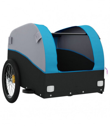 vidaXL Bike Trailer Black and Blue 45 kg Iron