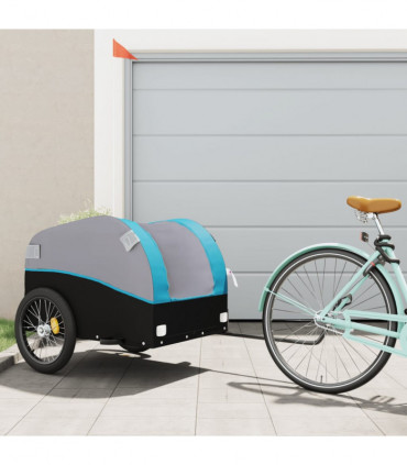 vidaXL Bike Trailer Black and Blue 45 kg Iron