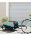 vidaXL Bike Trailer Black and Blue 45 kg Iron