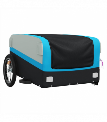 vidaXL Bike Trailer Black and Blue 45 kg Iron