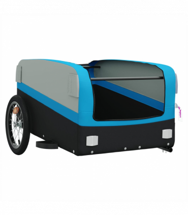 vidaXL Bike Trailer Black and Blue 45 kg Iron