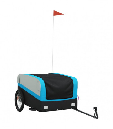 vidaXL Bike Trailer Black and Blue 45 kg Iron