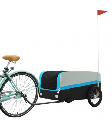 vidaXL Bike Trailer Black and Blue 45 kg Iron
