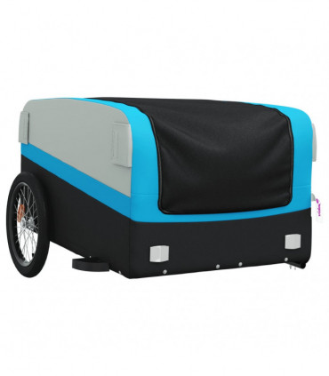 vidaXL Bike Trailer Black and Blue 45 kg Iron