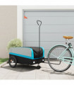 vidaXL Bike Trailer Black and Blue 45 kg Iron