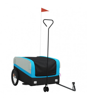 vidaXL Bike Trailer Black and Blue 45 kg Iron