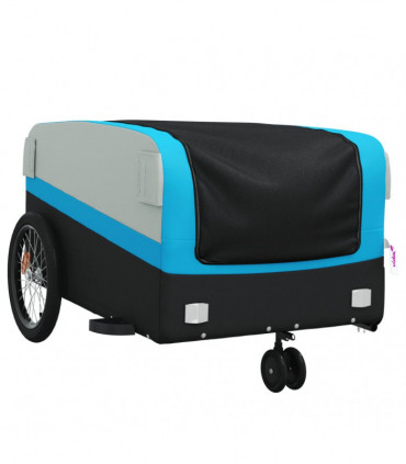 vidaXL Bike Trailer Black and Blue 45 kg Iron