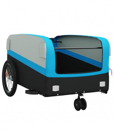vidaXL Bike Trailer Black and Blue 45 kg Iron