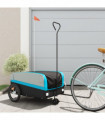 vidaXL Bike Trailer Black and Blue 45 kg Iron
