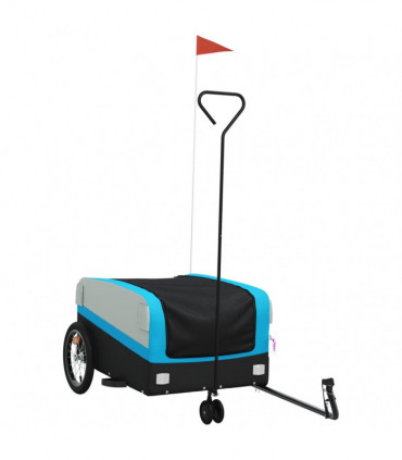 vidaXL Bike Trailer Black and Blue 45 kg Iron