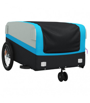 vidaXL Bike Trailer Black and Blue 45 kg Iron