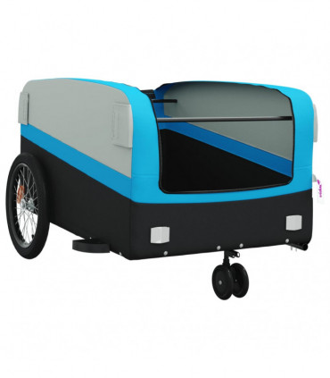 vidaXL Bike Trailer Black and Blue 45 kg Iron