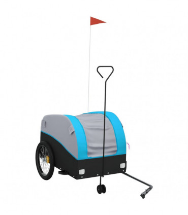 vidaXL Bike Trailer Black and Blue 45 kg Iron