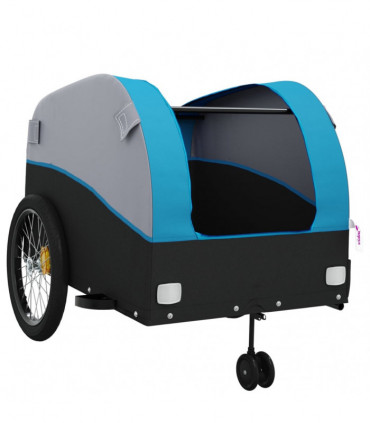 vidaXL Bike Trailer Black and Blue 45 kg Iron