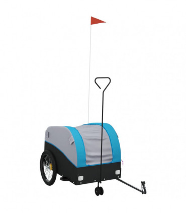 vidaXL Bike Trailer Black and Blue 45 kg Iron