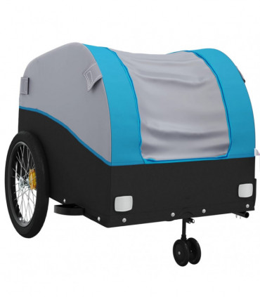 vidaXL Bike Trailer Black and Blue 45 kg Iron