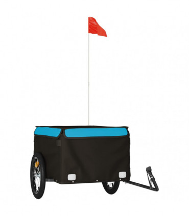 vidaXL Bike Trailer Black and Blue 45 kg Iron
