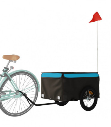 vidaXL Bike Trailer Black and Blue 45 kg Iron