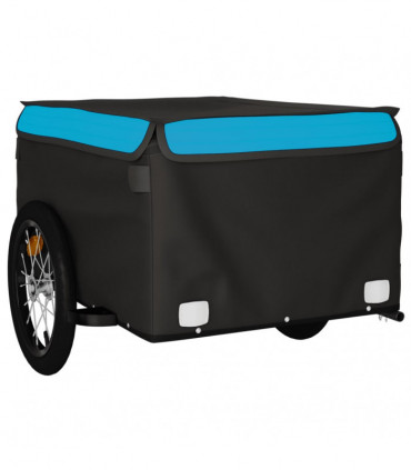 vidaXL Bike Trailer Black and Blue 45 kg Iron