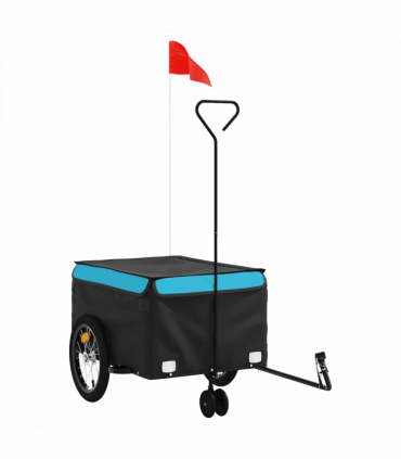 vidaXL Bike Trailer Black and Blue 45 kg Iron