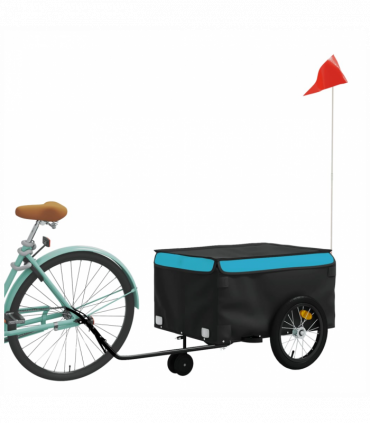 vidaXL Bike Trailer Black and Blue 45 kg Iron