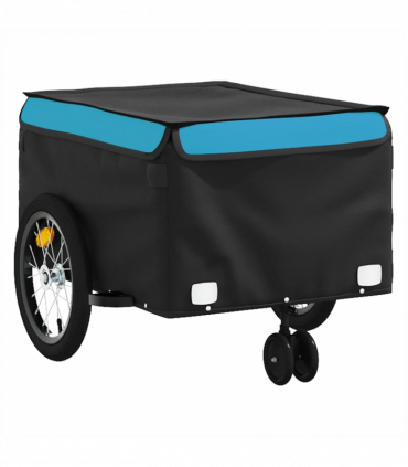 vidaXL Bike Trailer Black and Blue 45 kg Iron