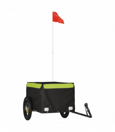 vidaXL Bike Trailer Black and Green 30 kg Iron