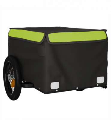 vidaXL Bike Trailer Black and Green 30 kg Iron