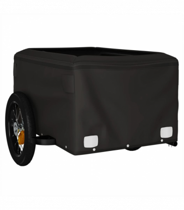 vidaXL Bike Trailer Black and Green 30 kg Iron