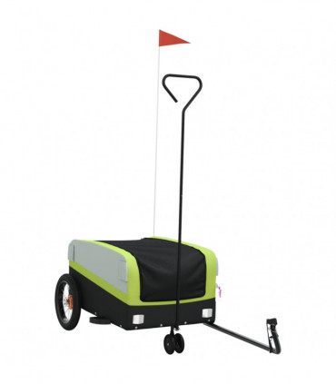 vidaXL Bike Trailer Black and Green 30 kg Iron