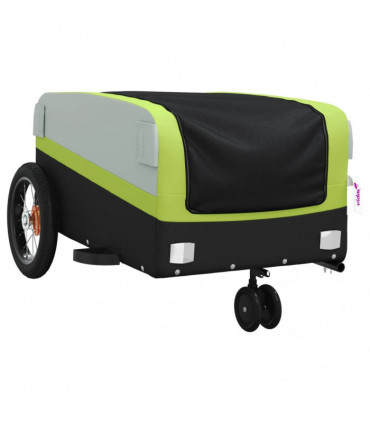 vidaXL Bike Trailer Black and Green 30 kg Iron