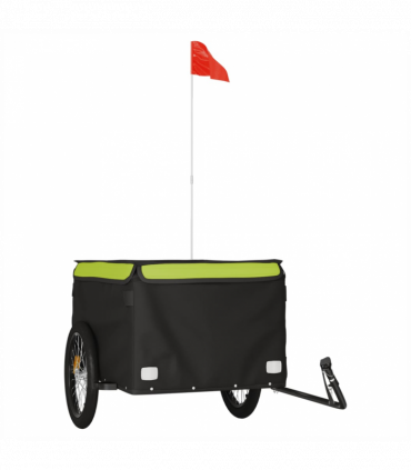vidaXL Bike Trailer Black and Green 45 kg Iron