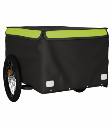 vidaXL Bike Trailer Black and Green 45 kg Iron