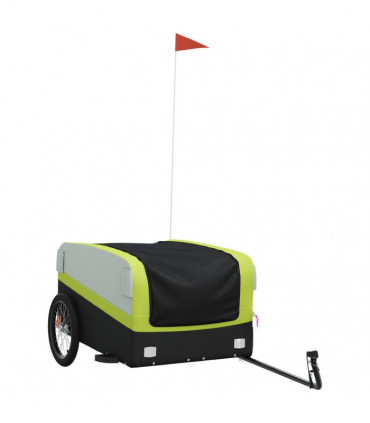 vidaXL Bike Trailer Black and Green 45 kg Iron