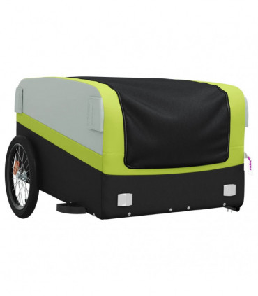 vidaXL Bike Trailer Black and Green 45 kg Iron