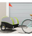 vidaXL Bike Trailer Black and Green 45 kg Iron