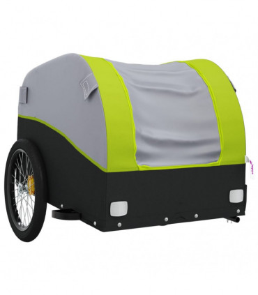 vidaXL Bike Trailer Black and Green 45 kg Iron