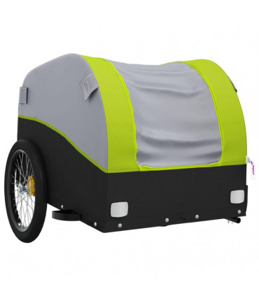 vidaXL Bike Trailer Black and Green 45 kg Iron