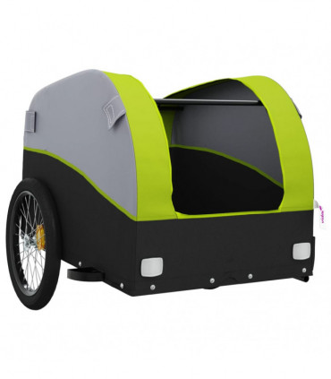 vidaXL Bike Trailer Black and Green 45 kg Iron