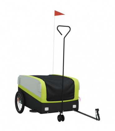 vidaXL Bike Trailer Black and Green 45 kg Iron