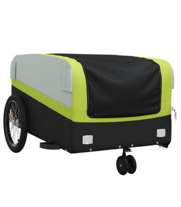 vidaXL Bike Trailer Black and Green 45 kg Iron