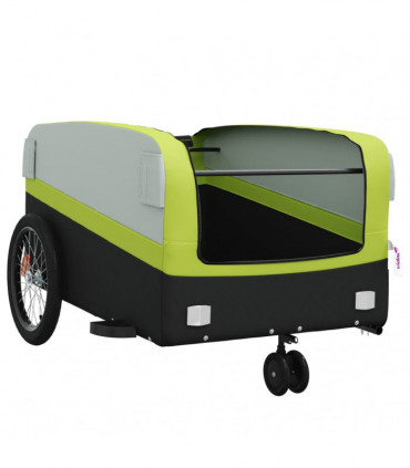 vidaXL Bike Trailer Black and Green 45 kg Iron