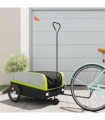vidaXL Bike Trailer Black and Green 45 kg Iron